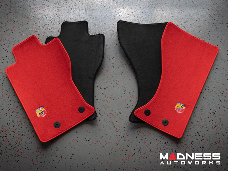 FIAT 124 Floor Mats - Black Carpet w/ ABARTH Crest